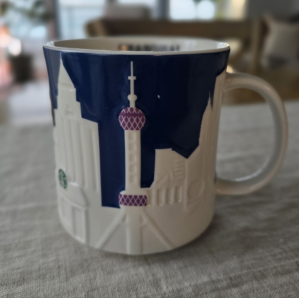 Starbucks Shanghai City Mug, Blue And White